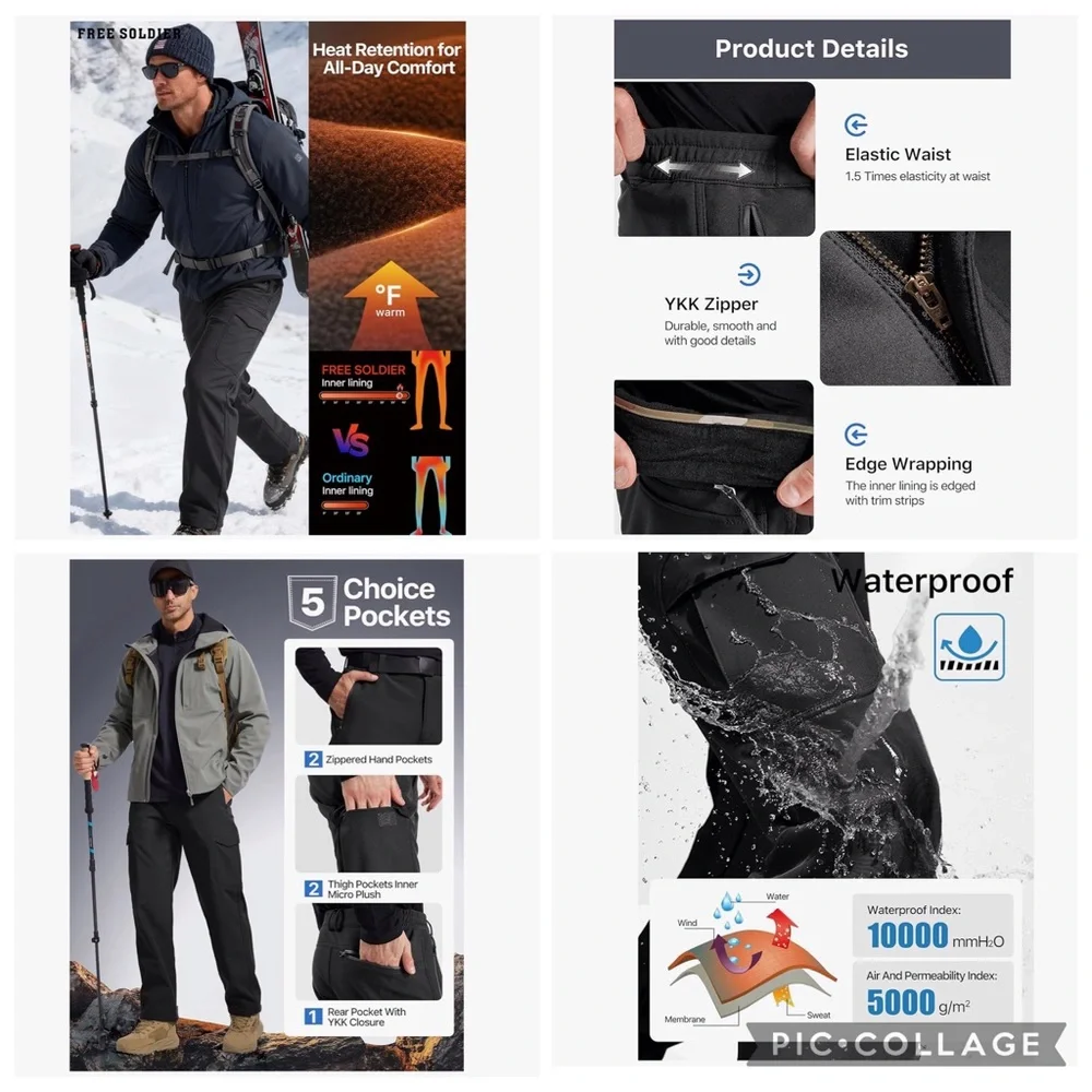 Free Soldier Softshell Fleece-Lined Cargo Pants - Picture 16 of 16